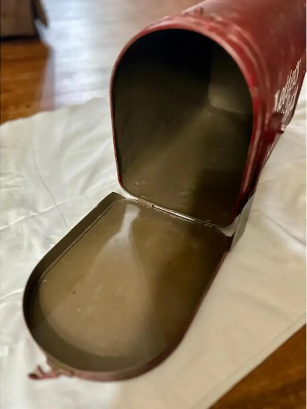 Vintage Red Metal Letters to Santa Mailbox